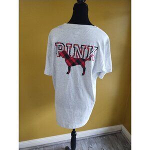 NWT PINK Victoria's Secret Short Sleeve Cotton T Shirt L Preppy Y2K